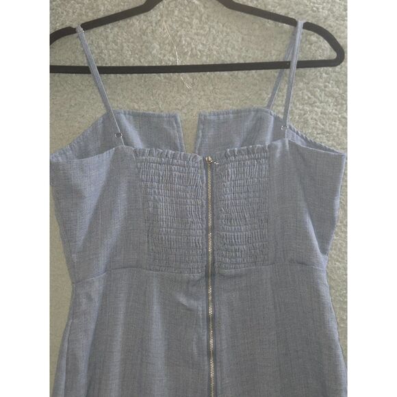 GB Chambray Jumpsuit Womens M Blue Wide Leg Sleeveless Spaghetti Strap Romper - Picture 5 of 7